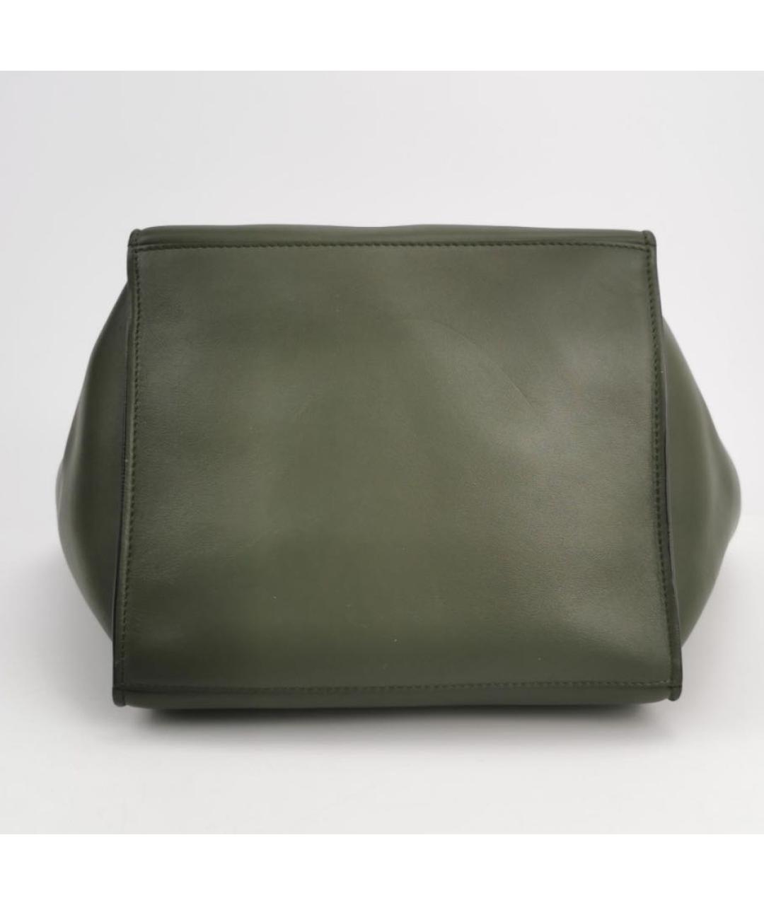 CELINE Хаки кожаная сумка тоут, фото 5