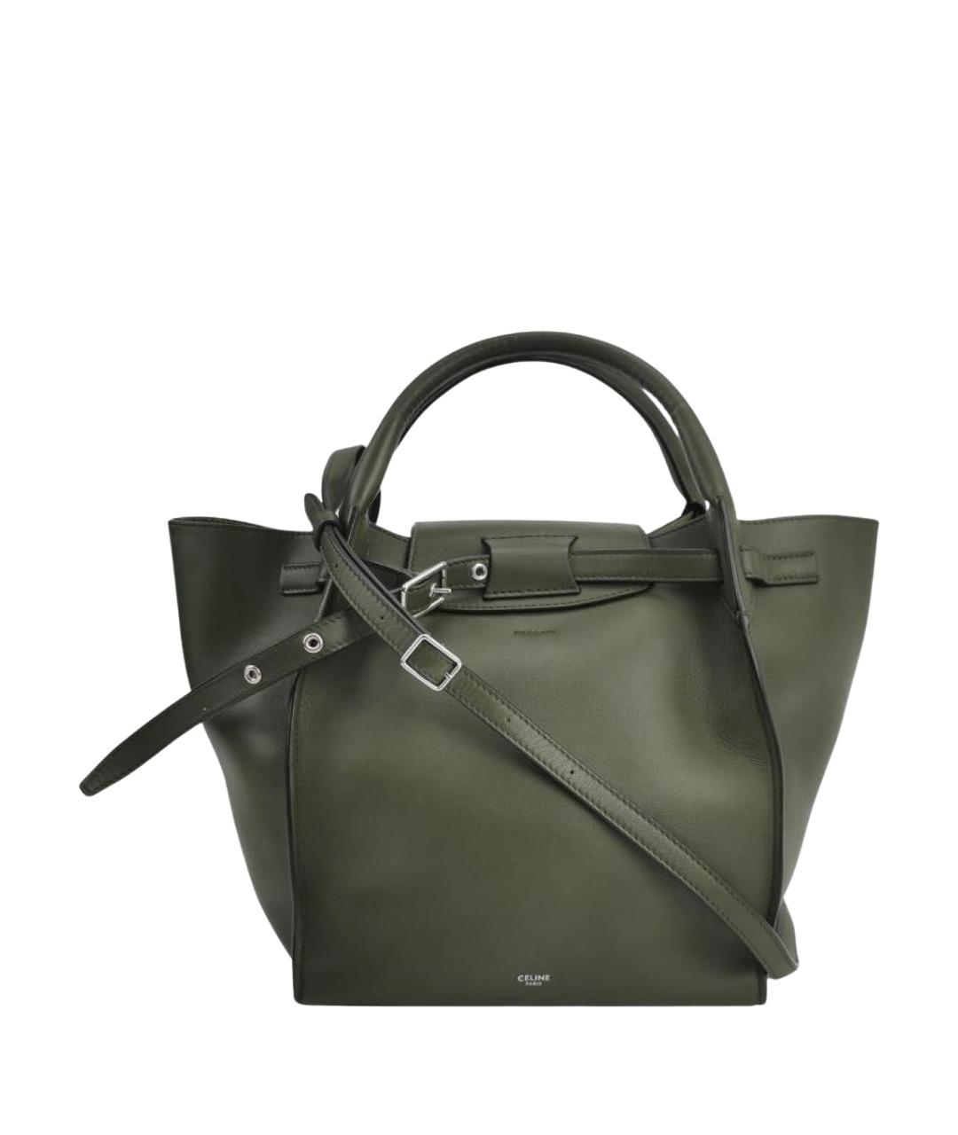 CELINE Хаки кожаная сумка тоут, фото 1