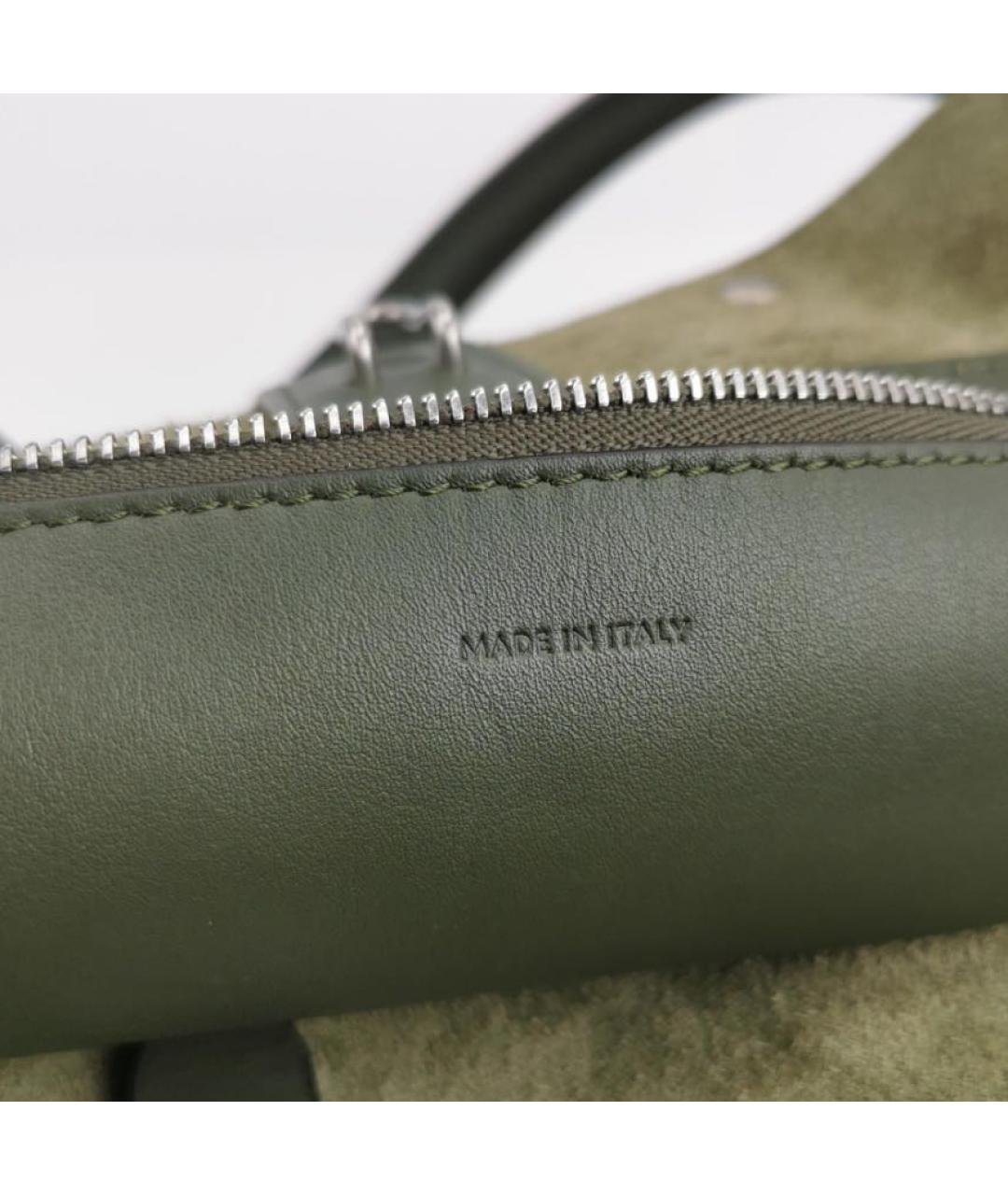 CELINE Хаки кожаная сумка тоут, фото 7