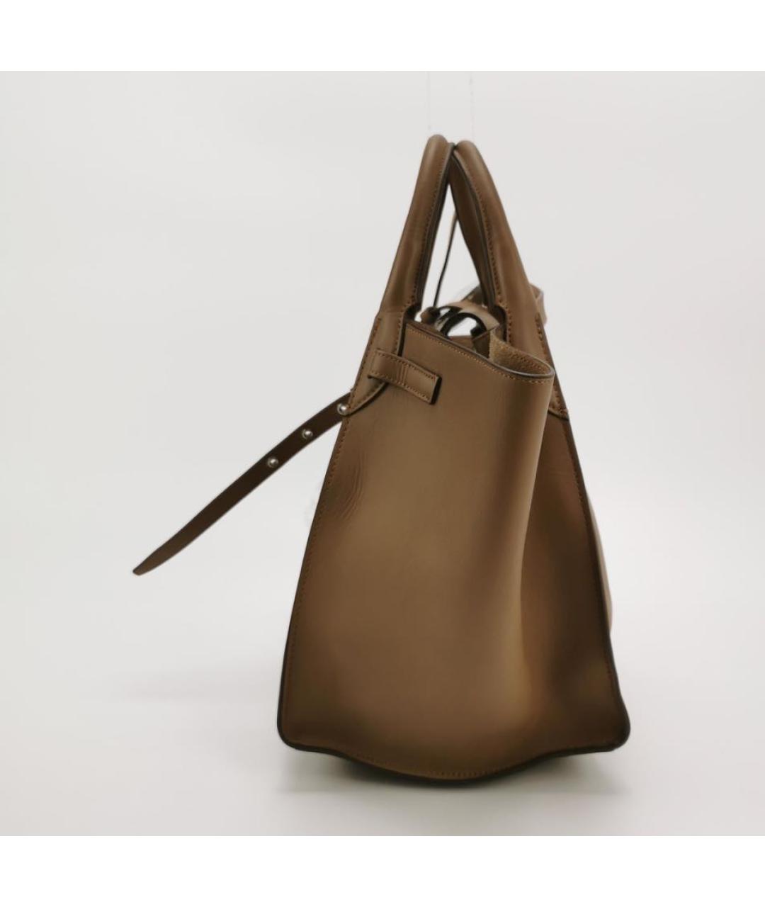 CELINE Коричневая кожаная сумка тоут, фото 2