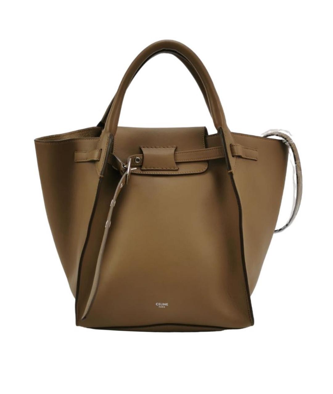 CELINE Коричневая кожаная сумка тоут, фото 9