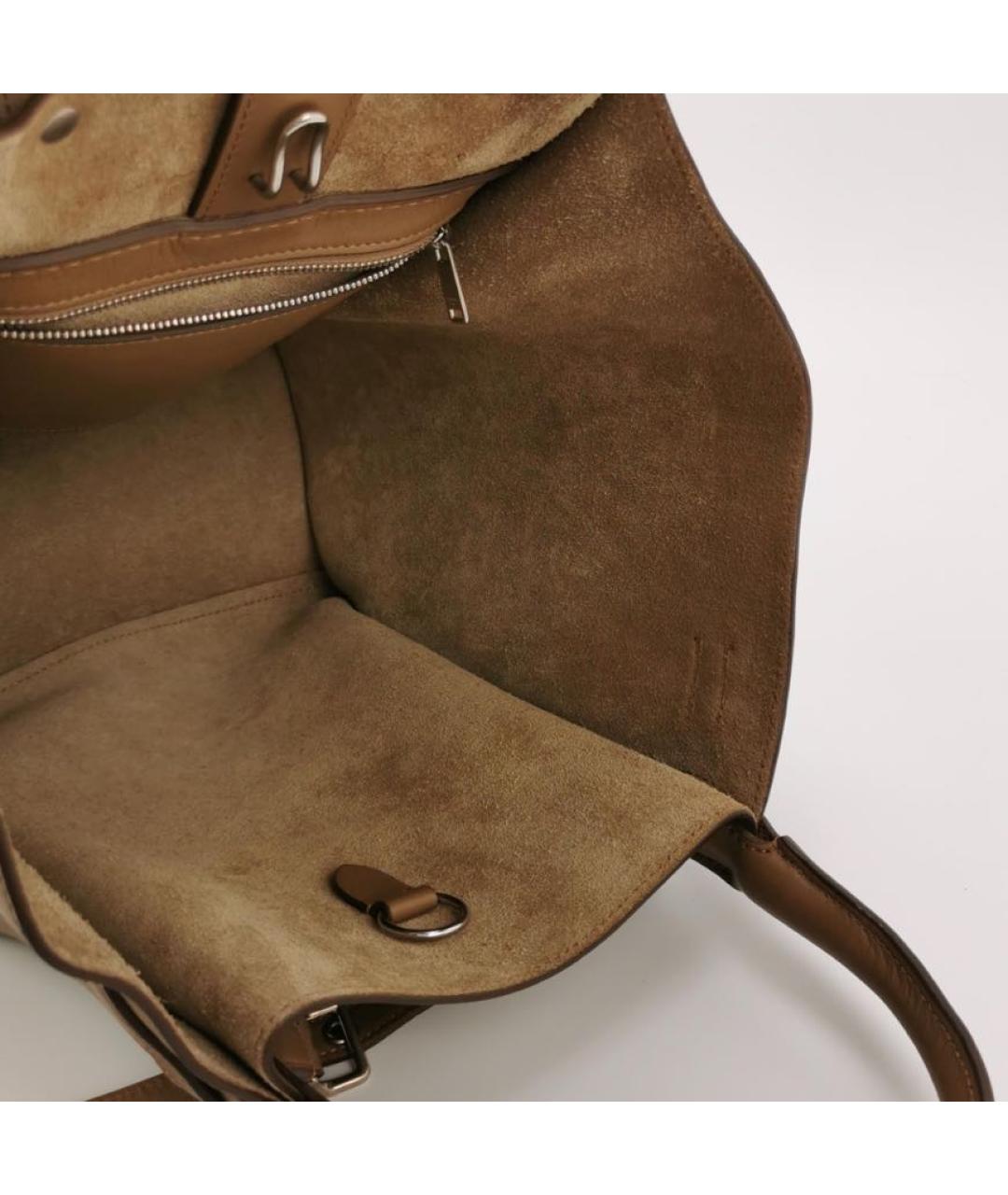 CELINE Коричневая кожаная сумка тоут, фото 6