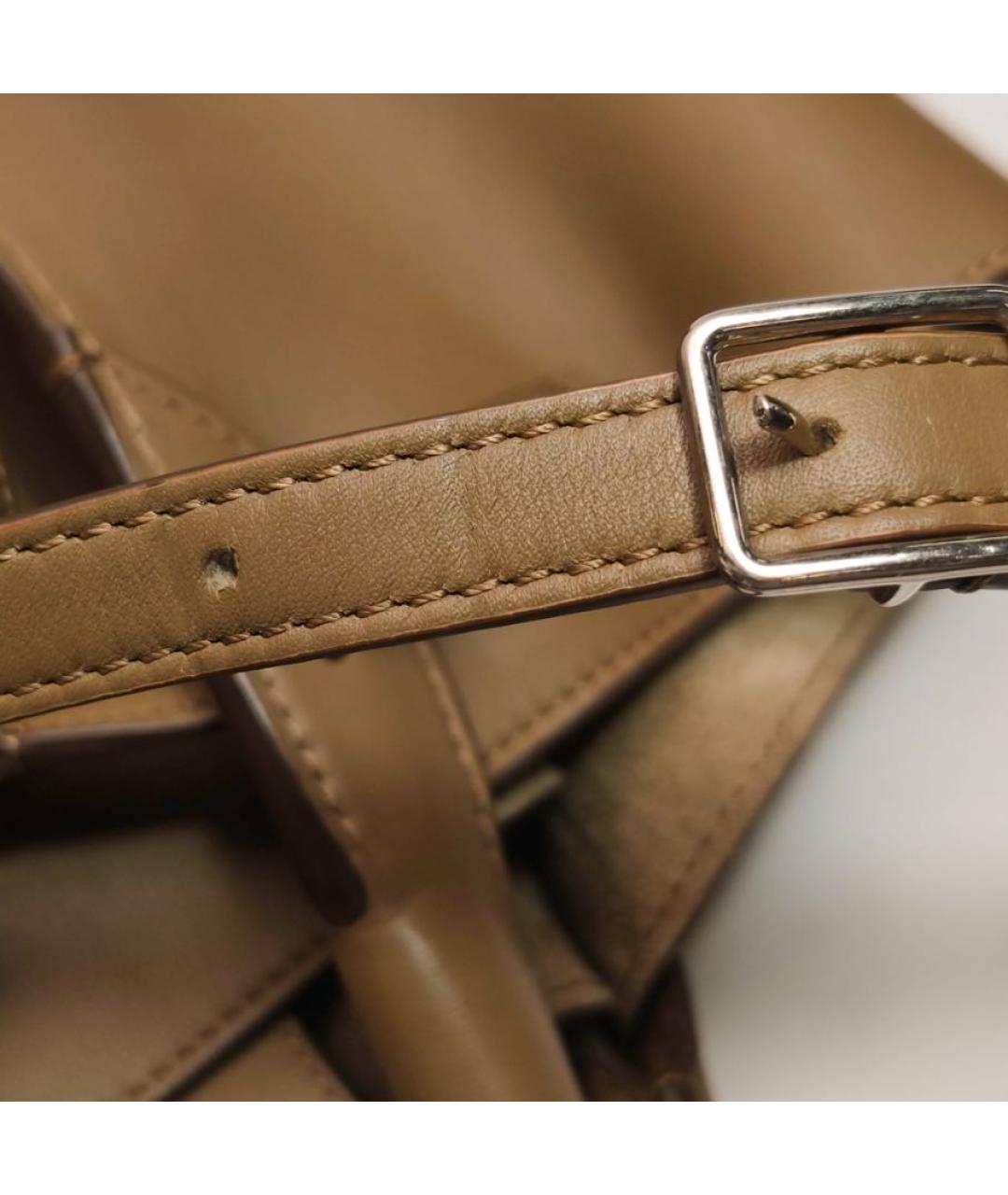 CELINE Коричневая кожаная сумка тоут, фото 8