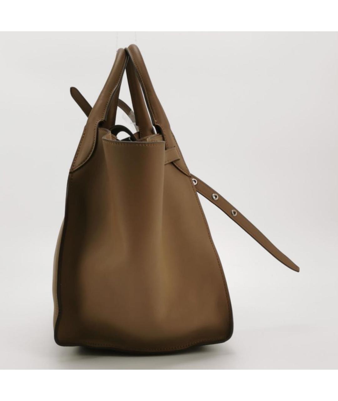 CELINE Коричневая кожаная сумка тоут, фото 3