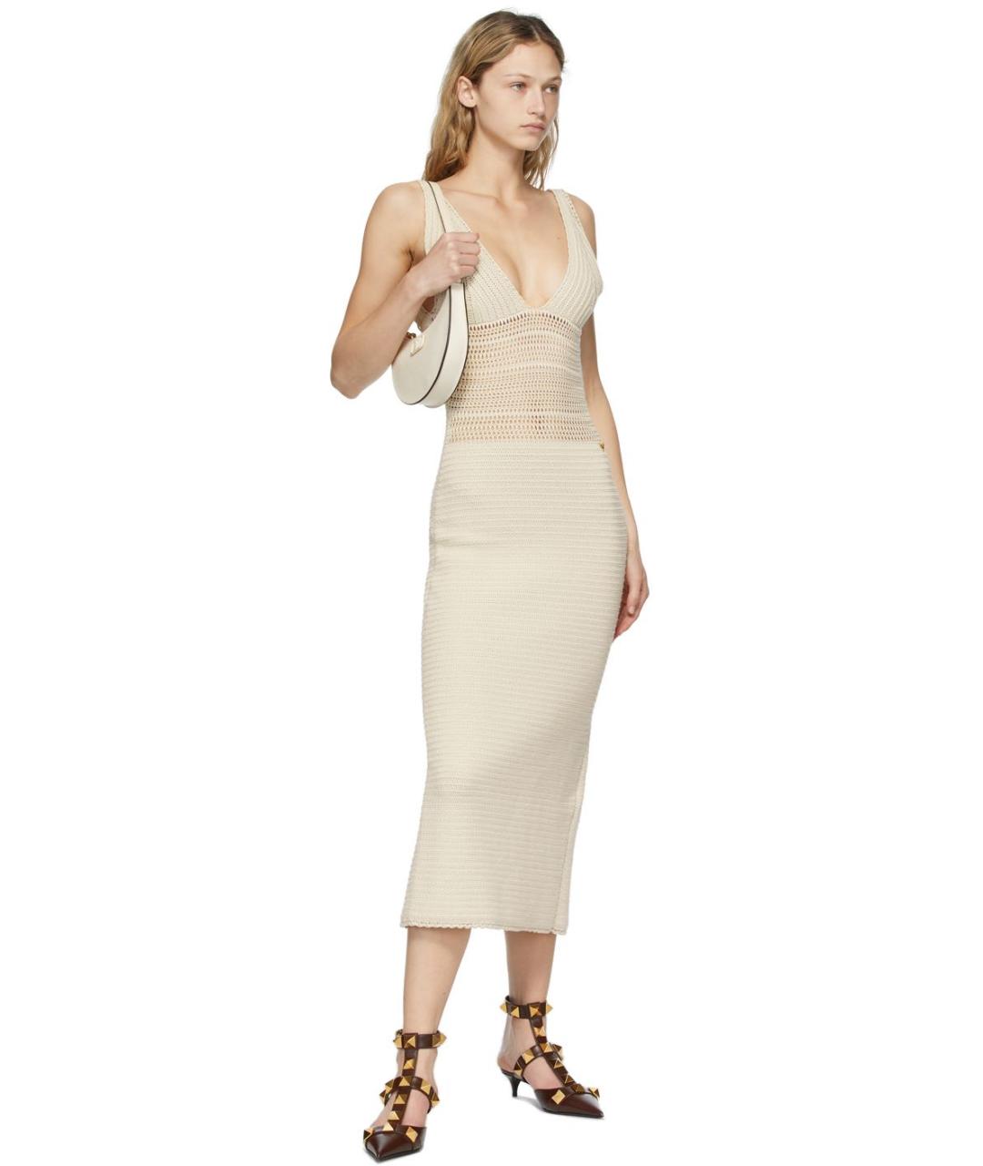 VALENTINO Белый хлопковый сарафан, фото 4