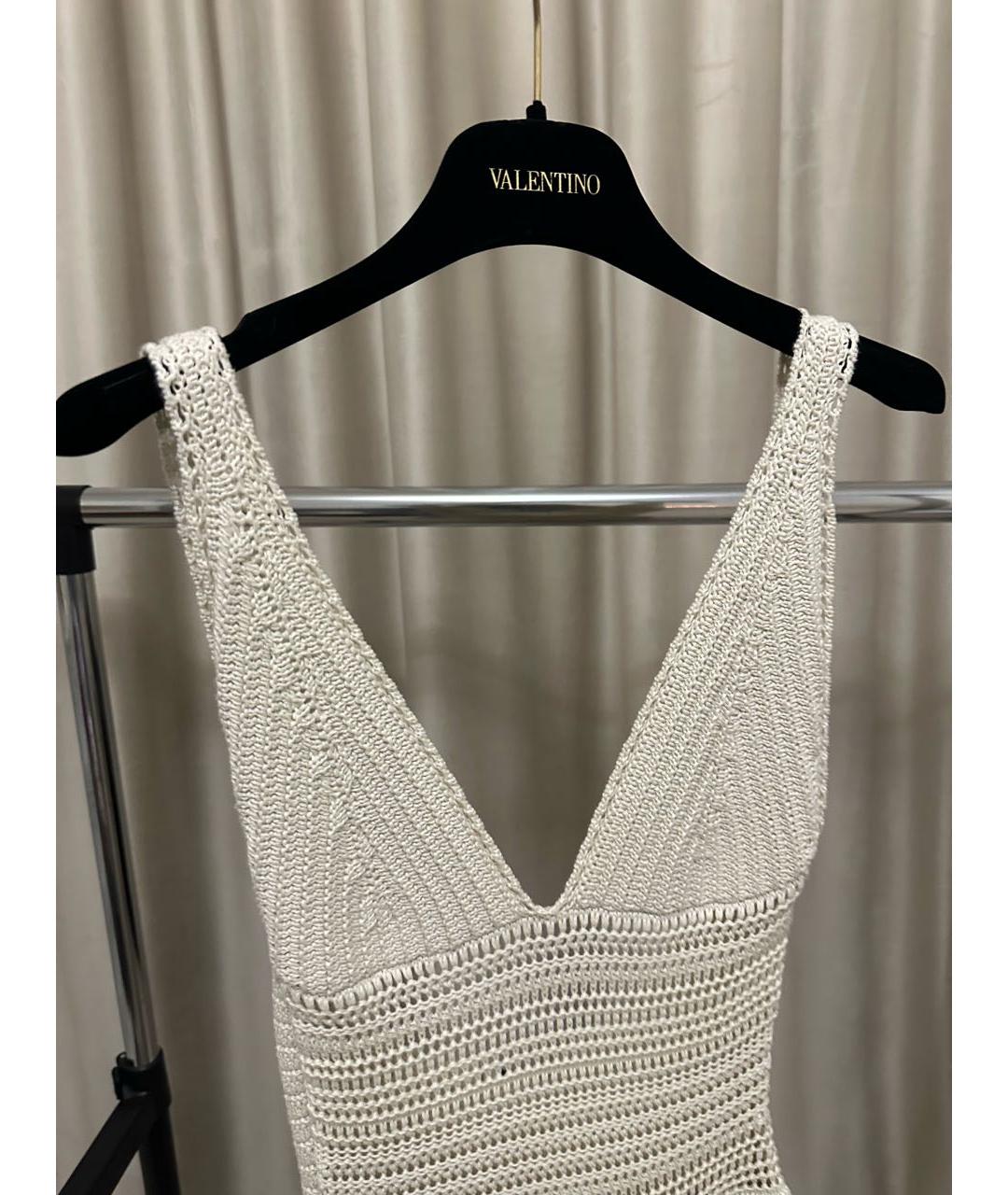VALENTINO Белый хлопковый сарафан, фото 5