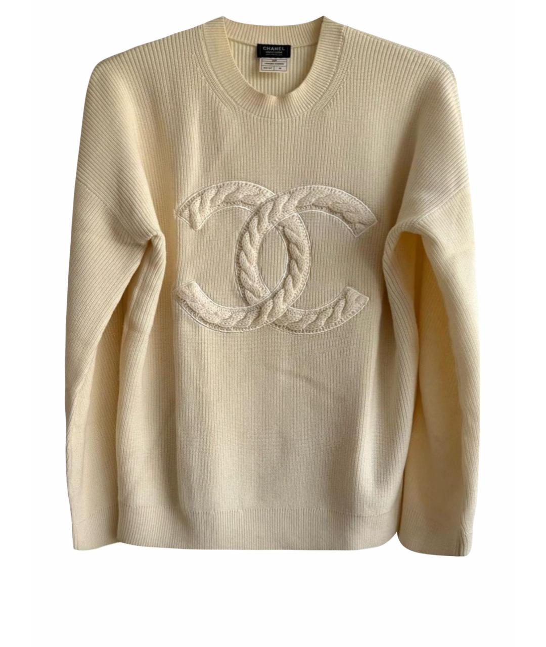 CHANEL Бежевый шерстяной джемпер / свитер, фото 1