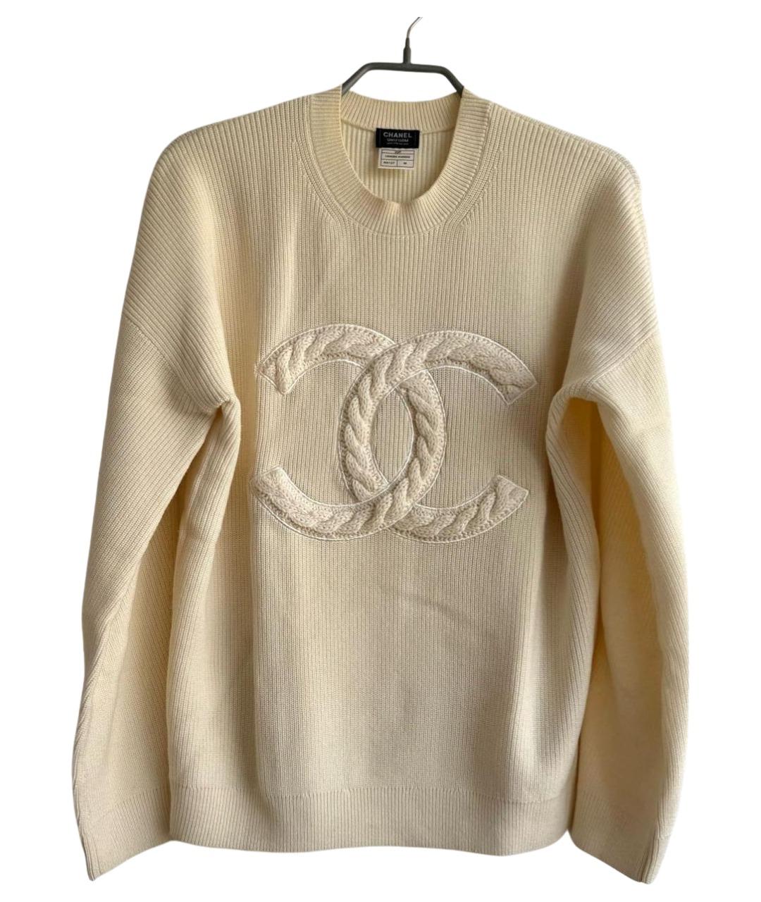 CHANEL Бежевый шерстяной джемпер / свитер, фото 7