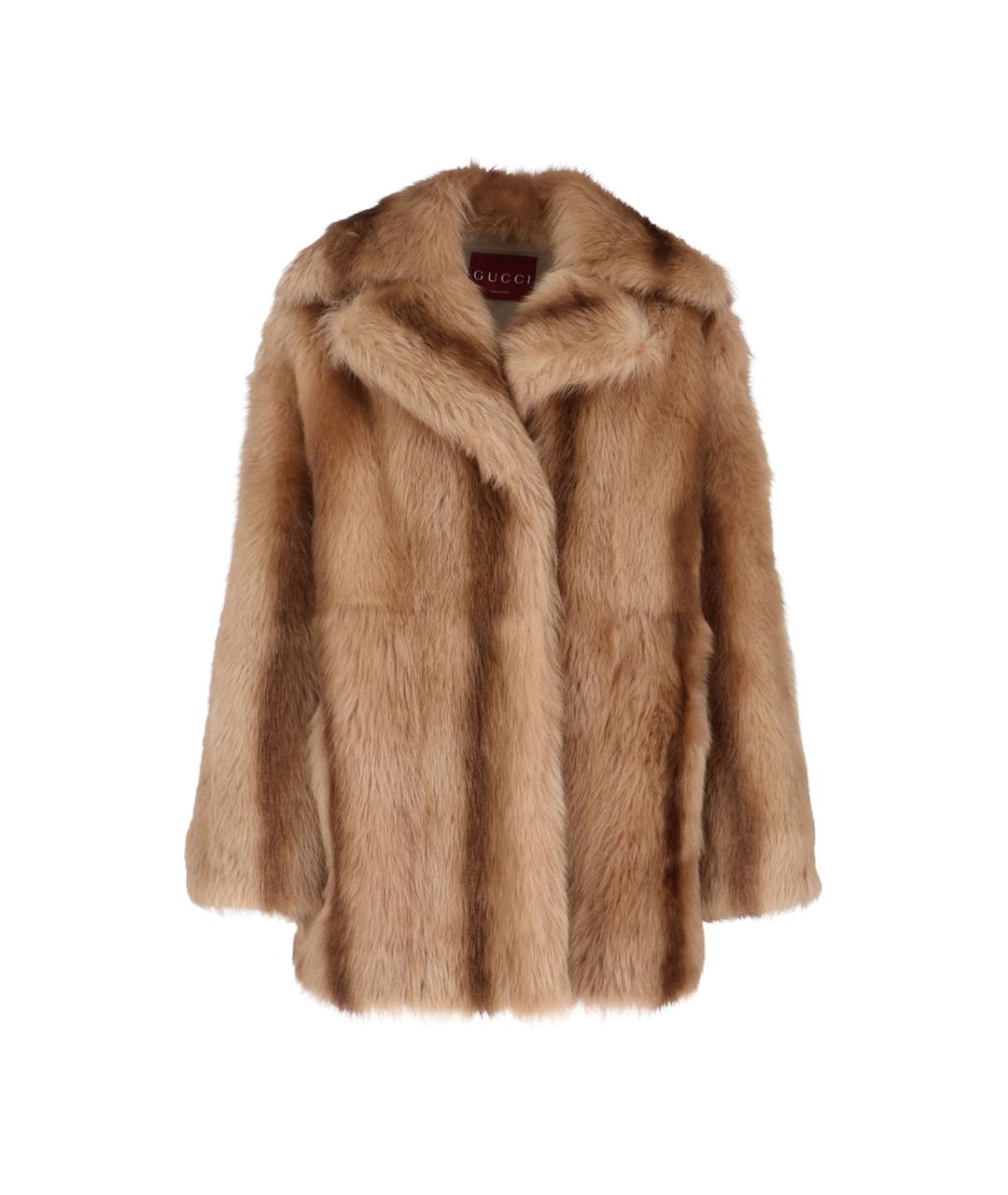 GUCCI Коричневая меховая куртка, фото 1