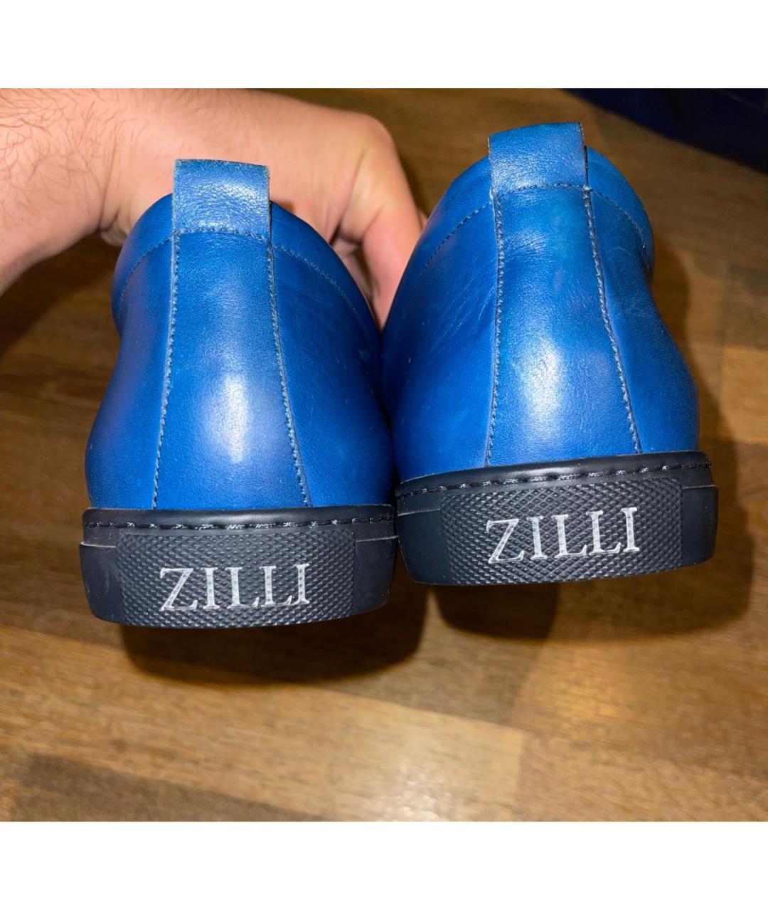 ZILLI Синие кожаные туфли, фото 3