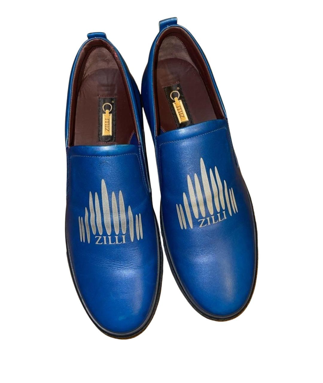 ZILLI Синие кожаные туфли, фото 2