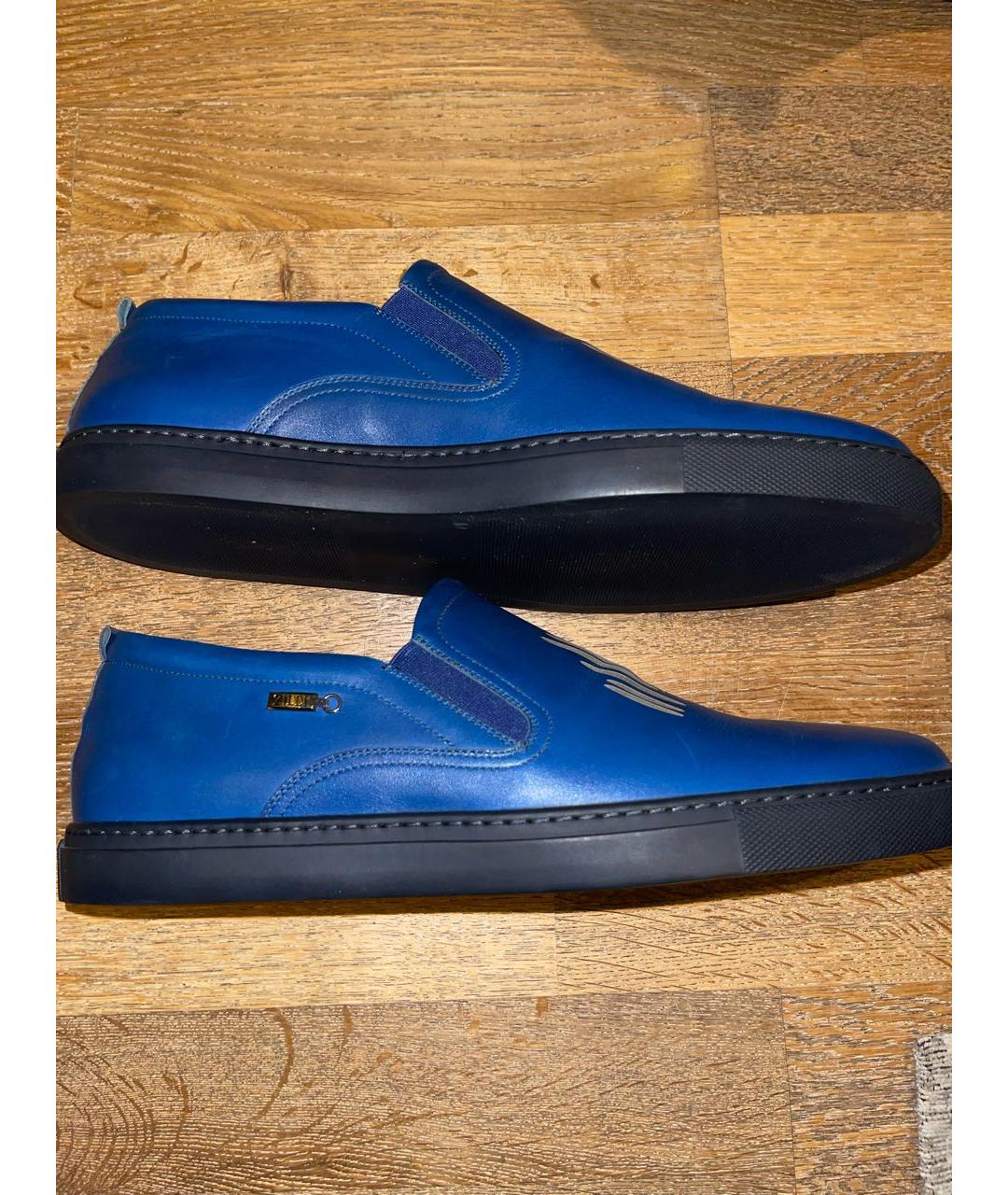 ZILLI Синие кожаные туфли, фото 4