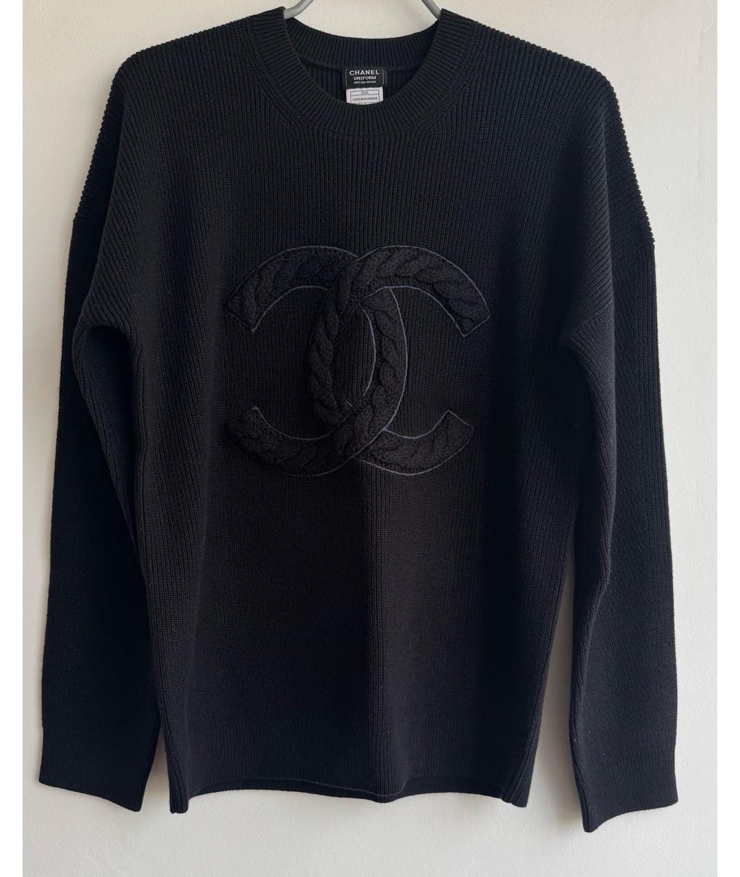 CHANEL Черный шерстяной джемпер / свитер, фото 7
