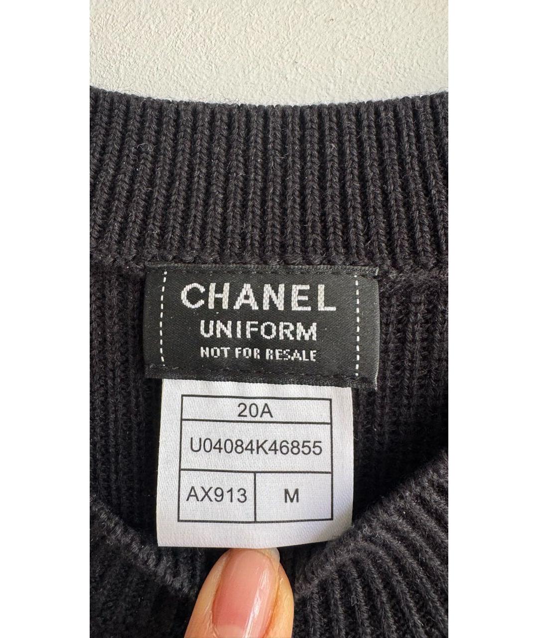 CHANEL Черный шерстяной джемпер / свитер, фото 3