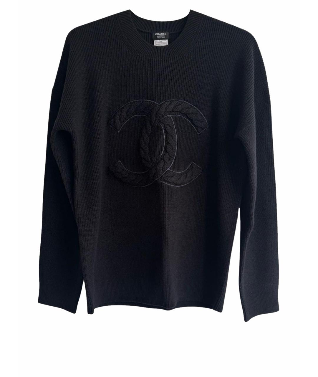 CHANEL Черный шерстяной джемпер / свитер, фото 8