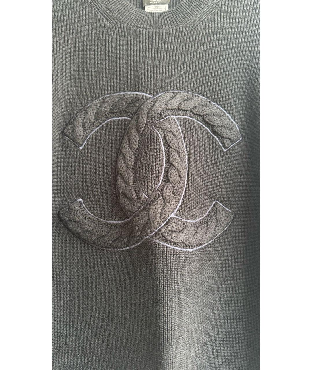 CHANEL Черный шерстяной джемпер / свитер, фото 4