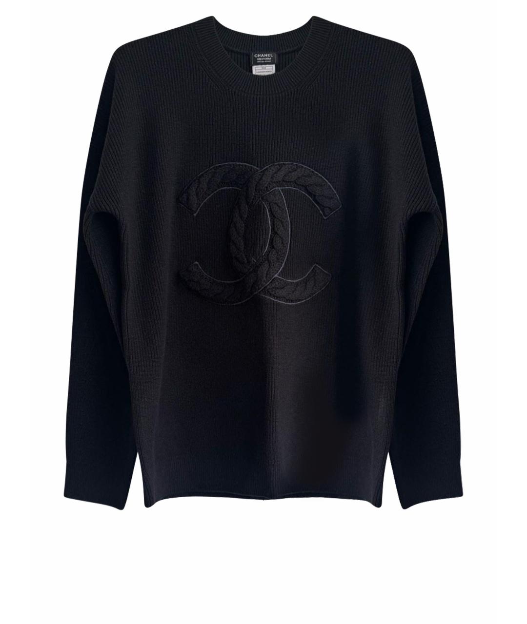 CHANEL Черный шерстяной джемпер / свитер, фото 1