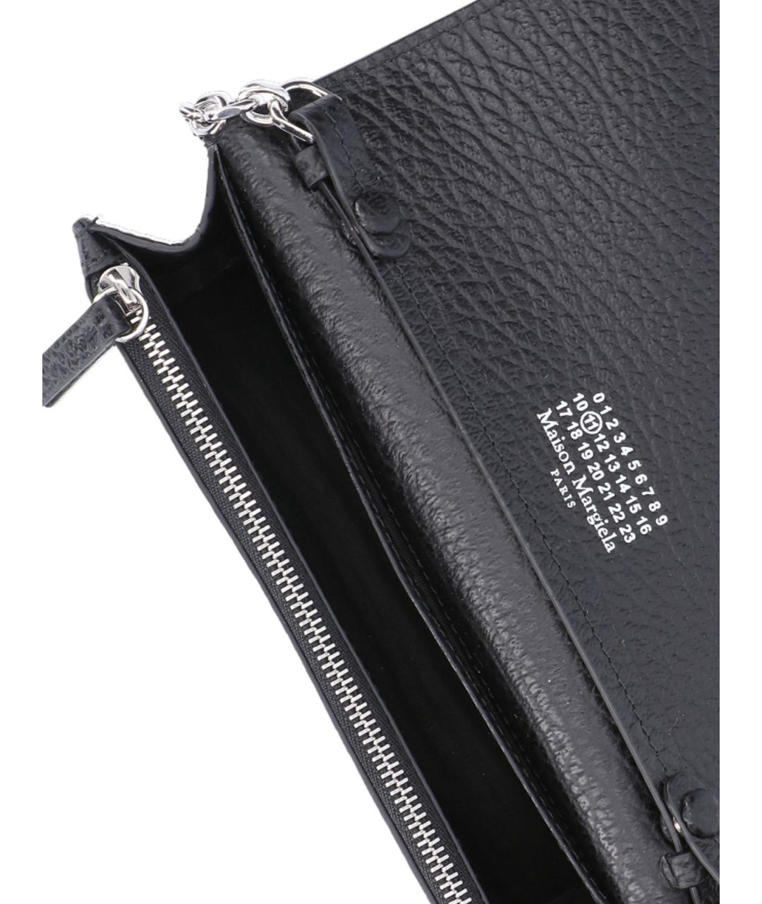 MAISON MARGIELA Черный кожаный кошелек, фото 5