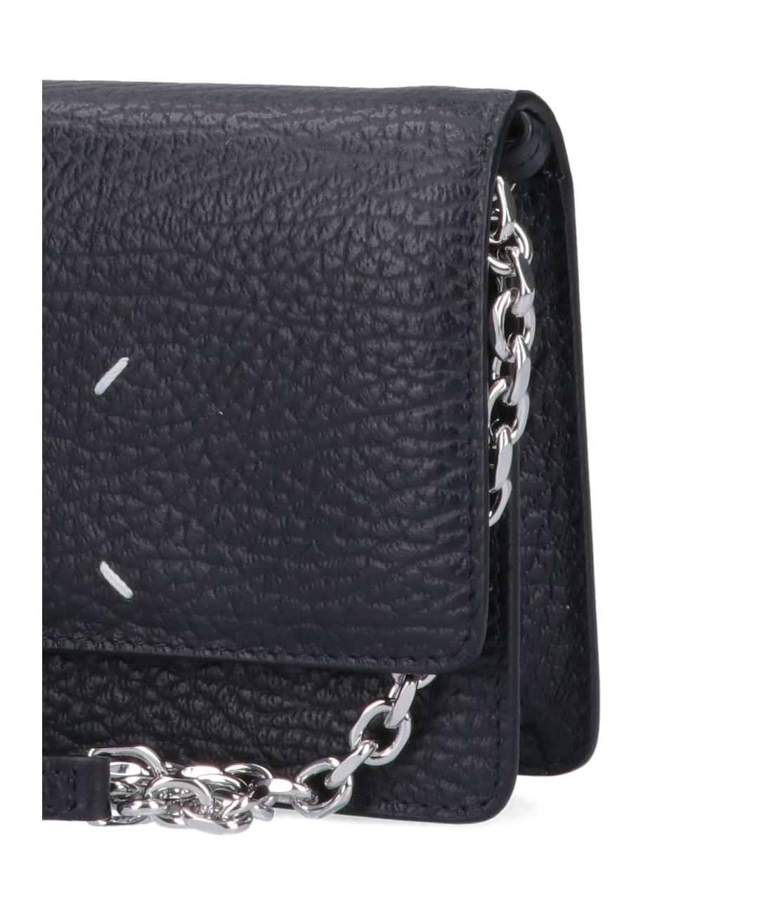 MAISON MARGIELA Черный кожаный кошелек, фото 4