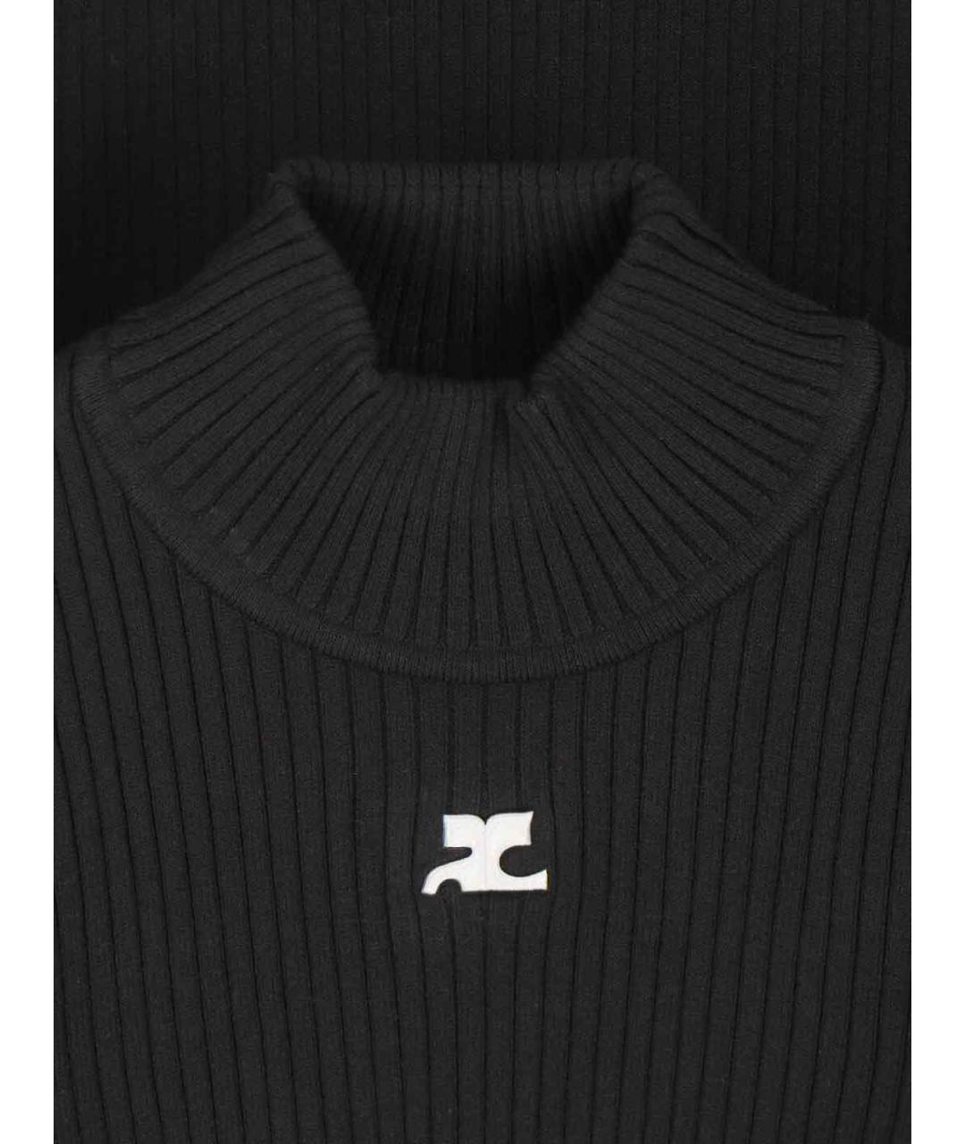 COURREGES Черная вискозная водолазка, фото 3