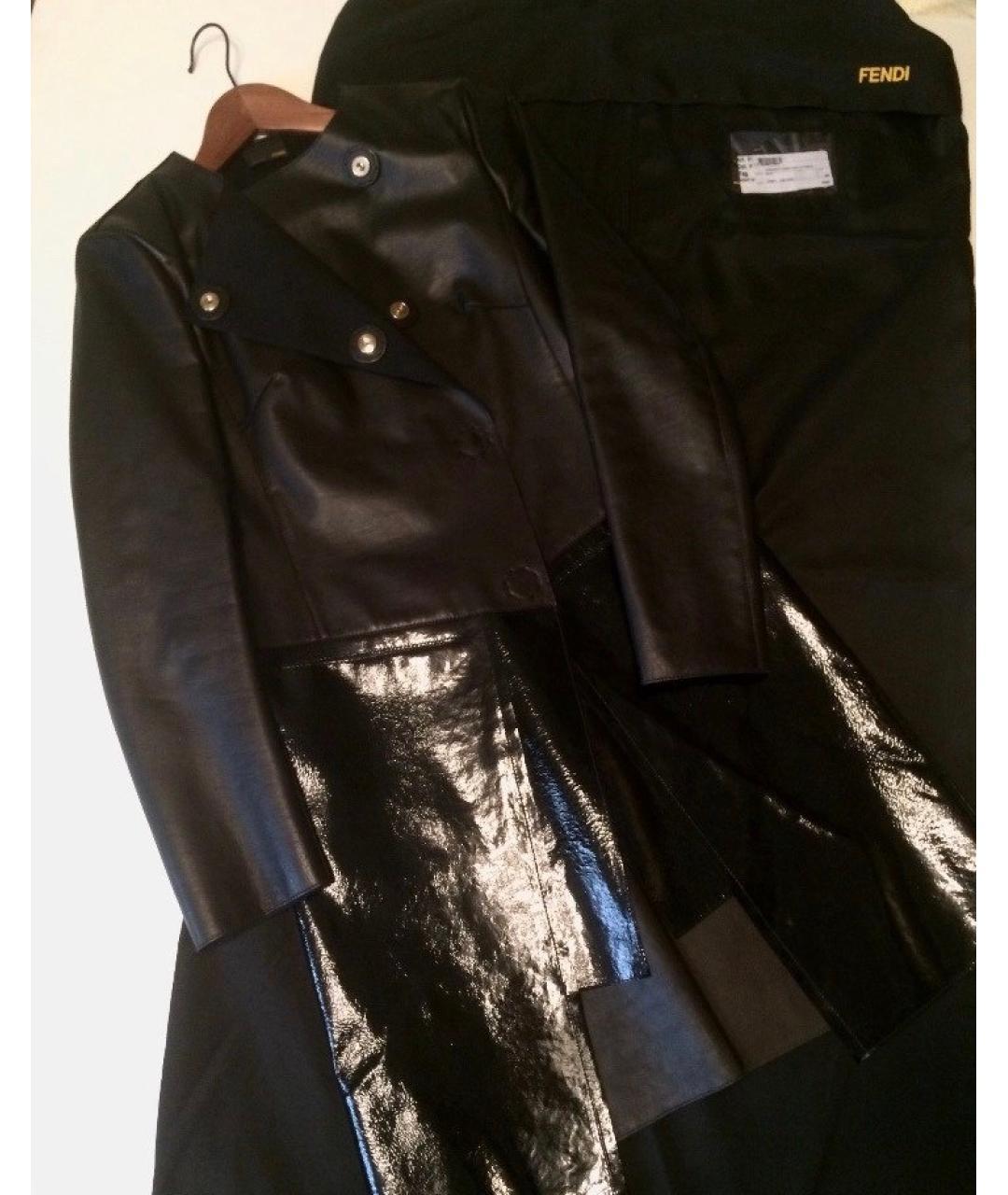 FENDI Черный кожаный тренч/плащ, фото 8