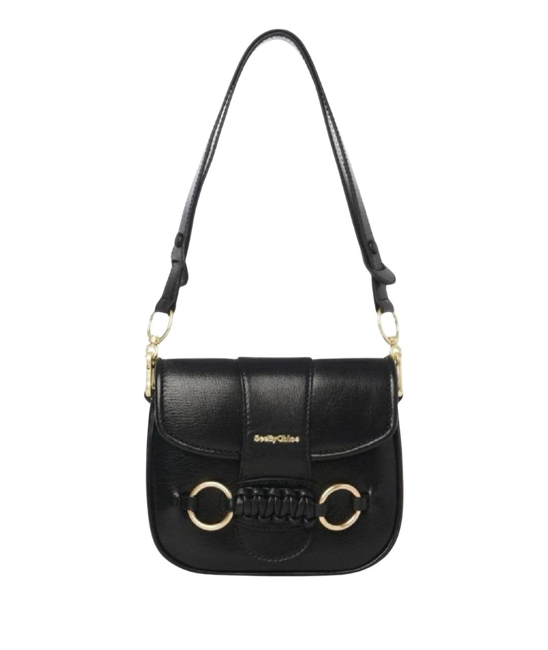 SEE BY CHLOE Черная кожаная сумка через плечо, фото 1