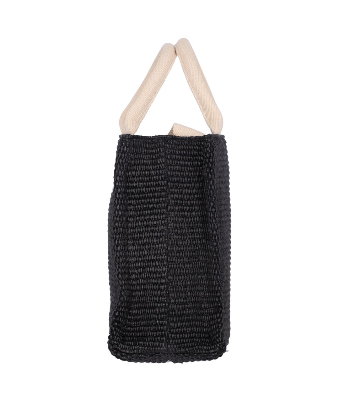 MARNI Черная пелетеная сумка тоут, фото 5