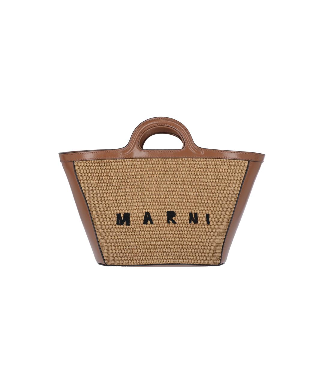 MARNI Бежевая кожаная сумка тоут, фото 1