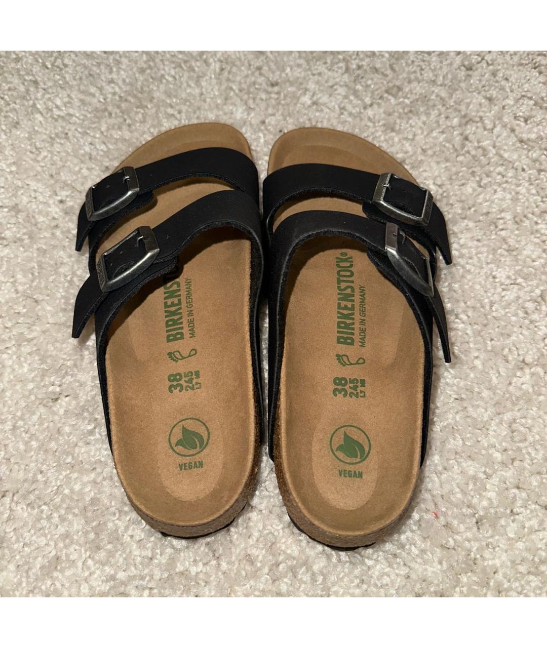 BIRKENSTOCK Черные текстильные шлепанцы, фото 3