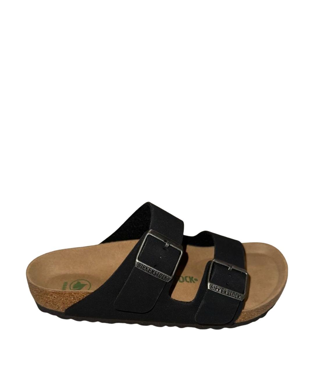 BIRKENSTOCK Черные текстильные шлепанцы, фото 1