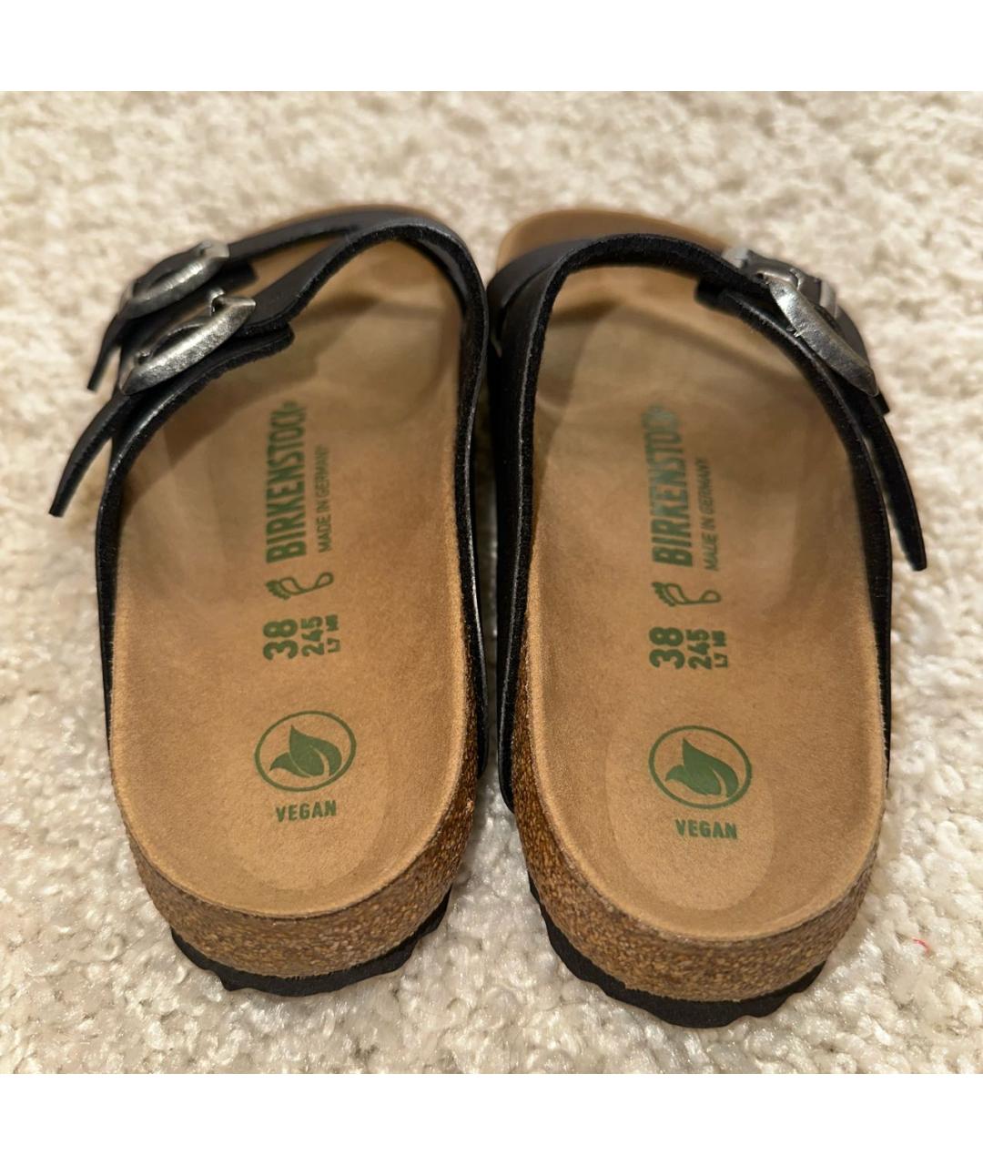 BIRKENSTOCK Черные текстильные шлепанцы, фото 4