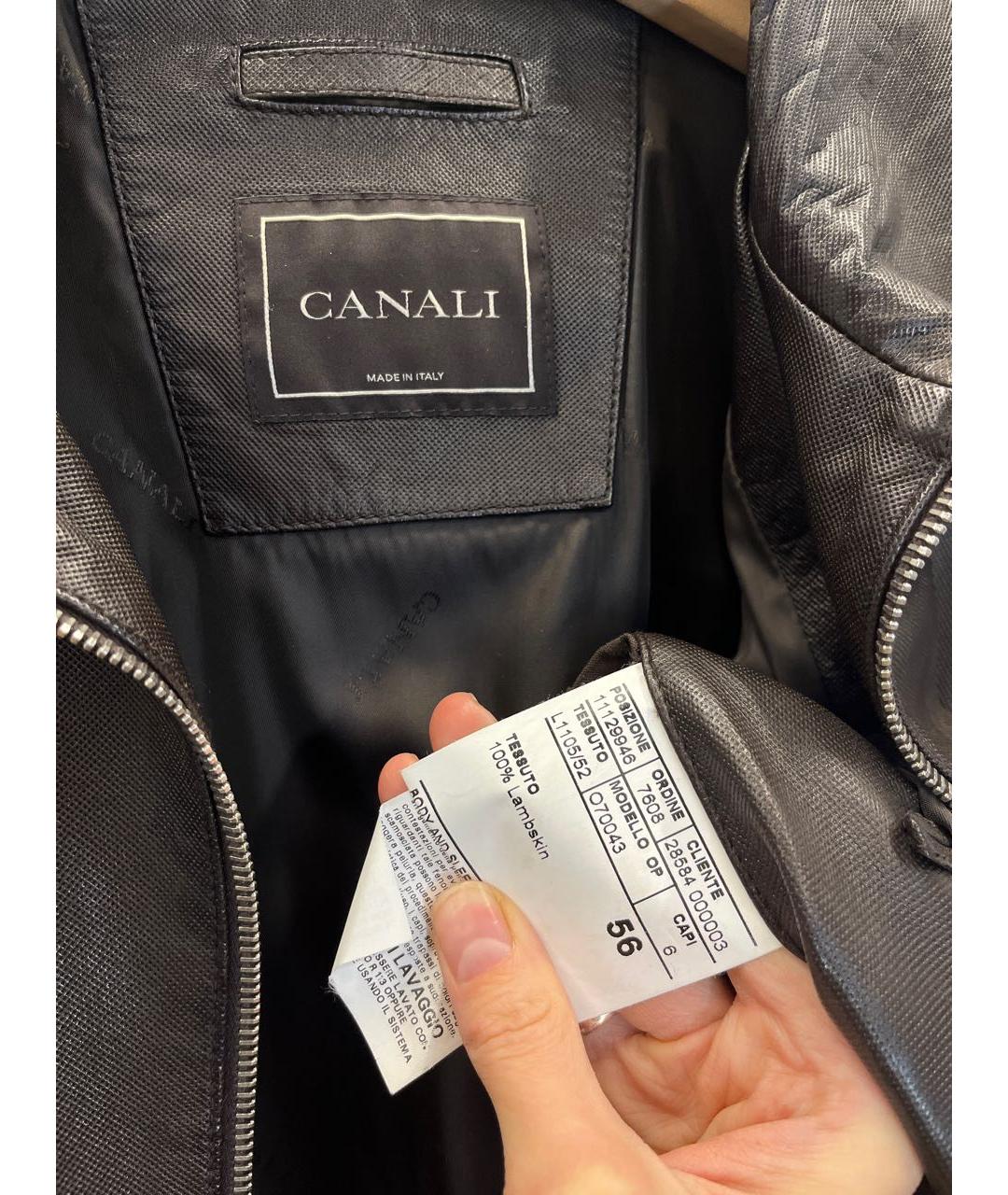 CANALI Коричневая кожаная куртка, фото 7