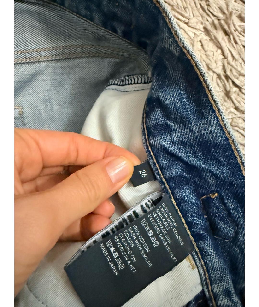 CELINE Голубые хлопковые прямые джинсы, фото 6