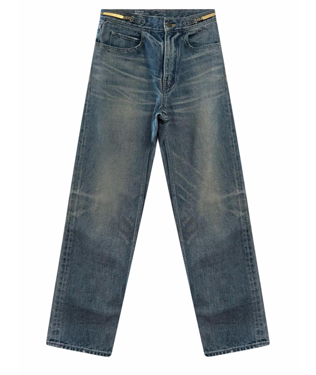 CELINE Голубые хлопковые прямые джинсы, фото 1