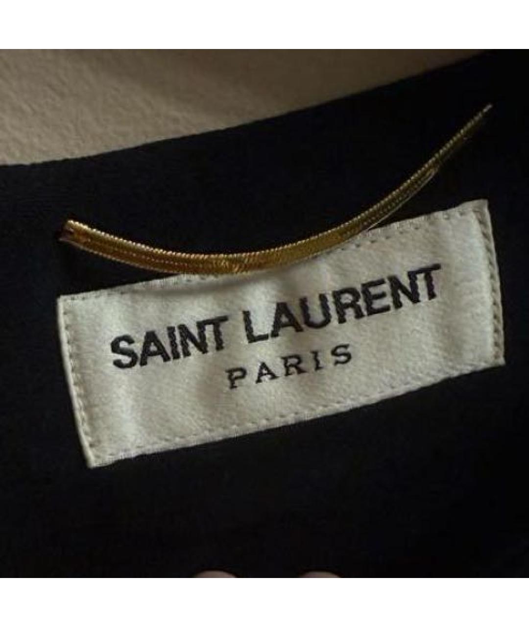 SAINT LAURENT Черное полиамидовое коктейльное платье, фото 3
