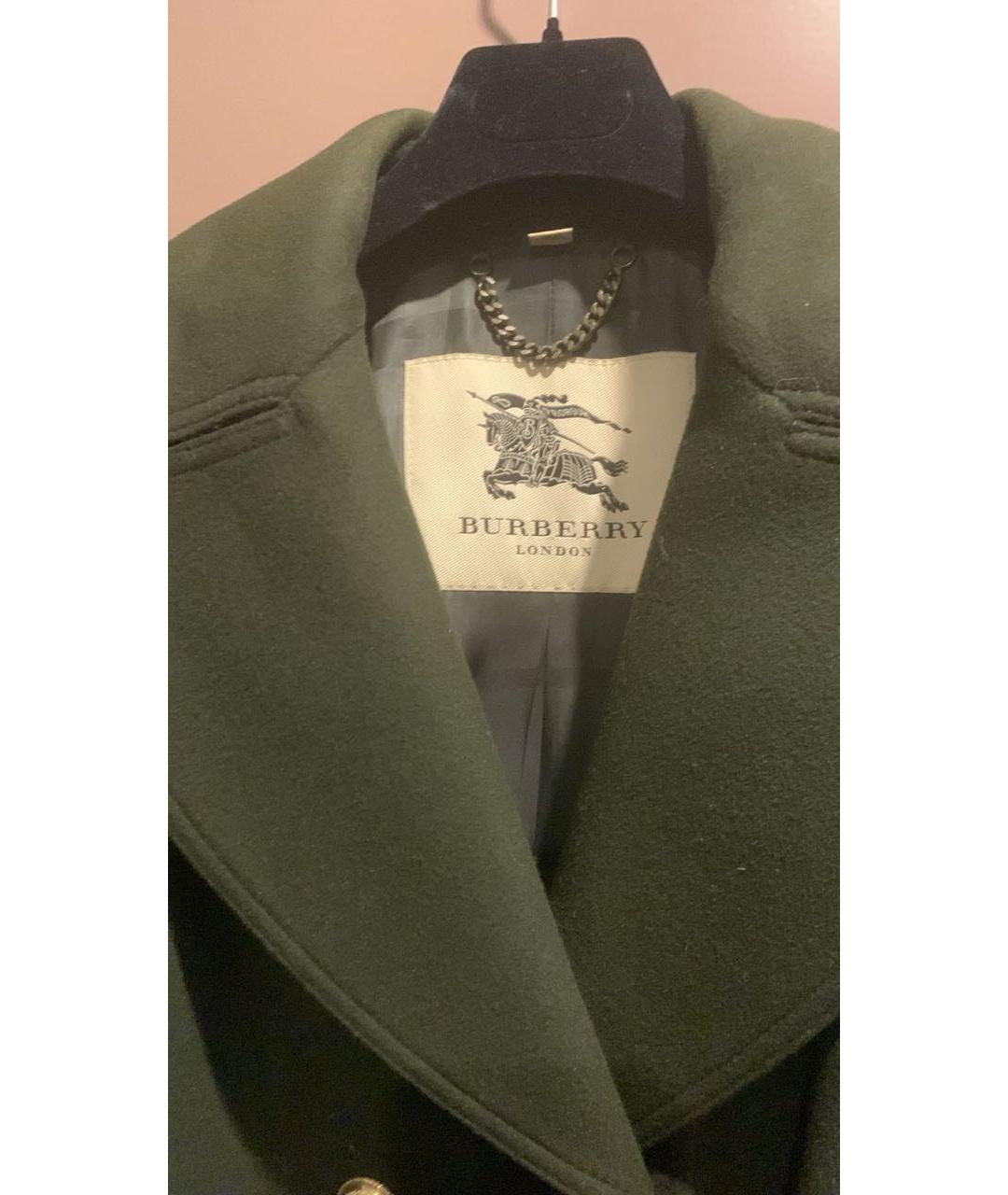 BURBERRY Хаки креповая дубленка, фото 3