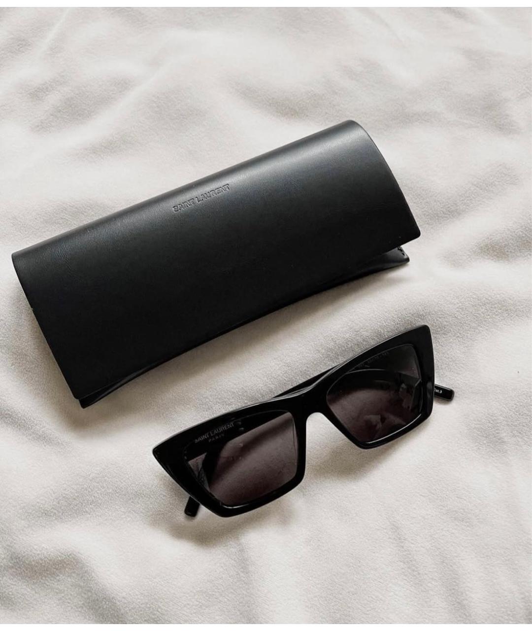 SAINT LAURENT Черные пластиковые солнцезащитные очки, фото 6