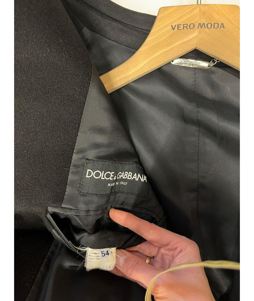 DOLCE&GABBANA Черное шерстяное пальто, фото 7