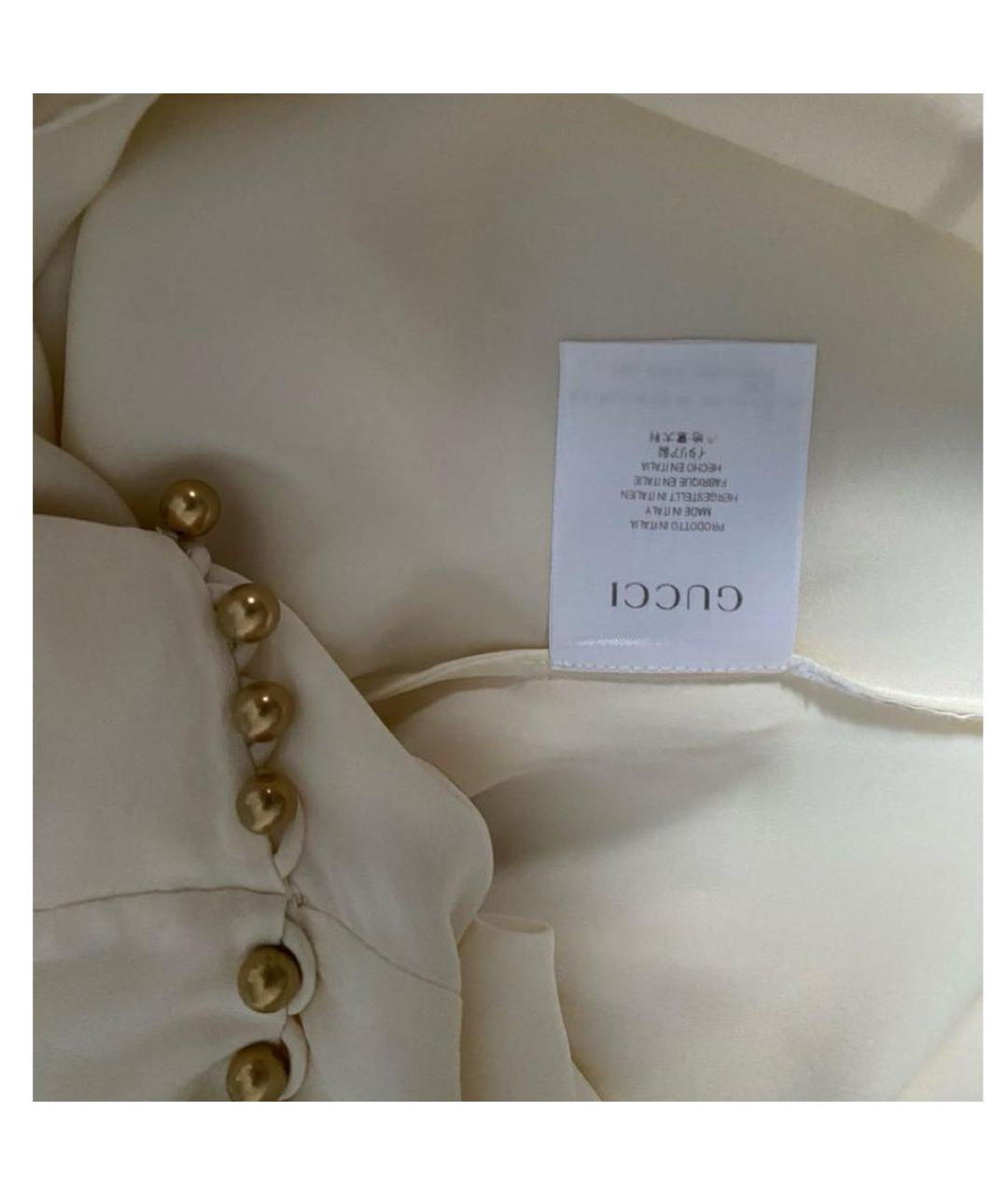 GUCCI Белая креповая блузы, фото 5