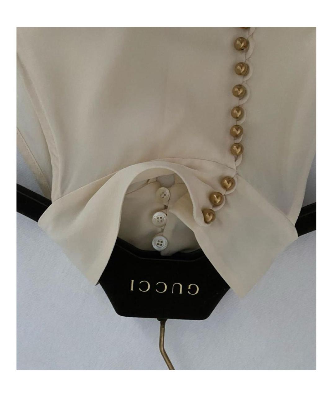 GUCCI Белая креповая блузы, фото 3