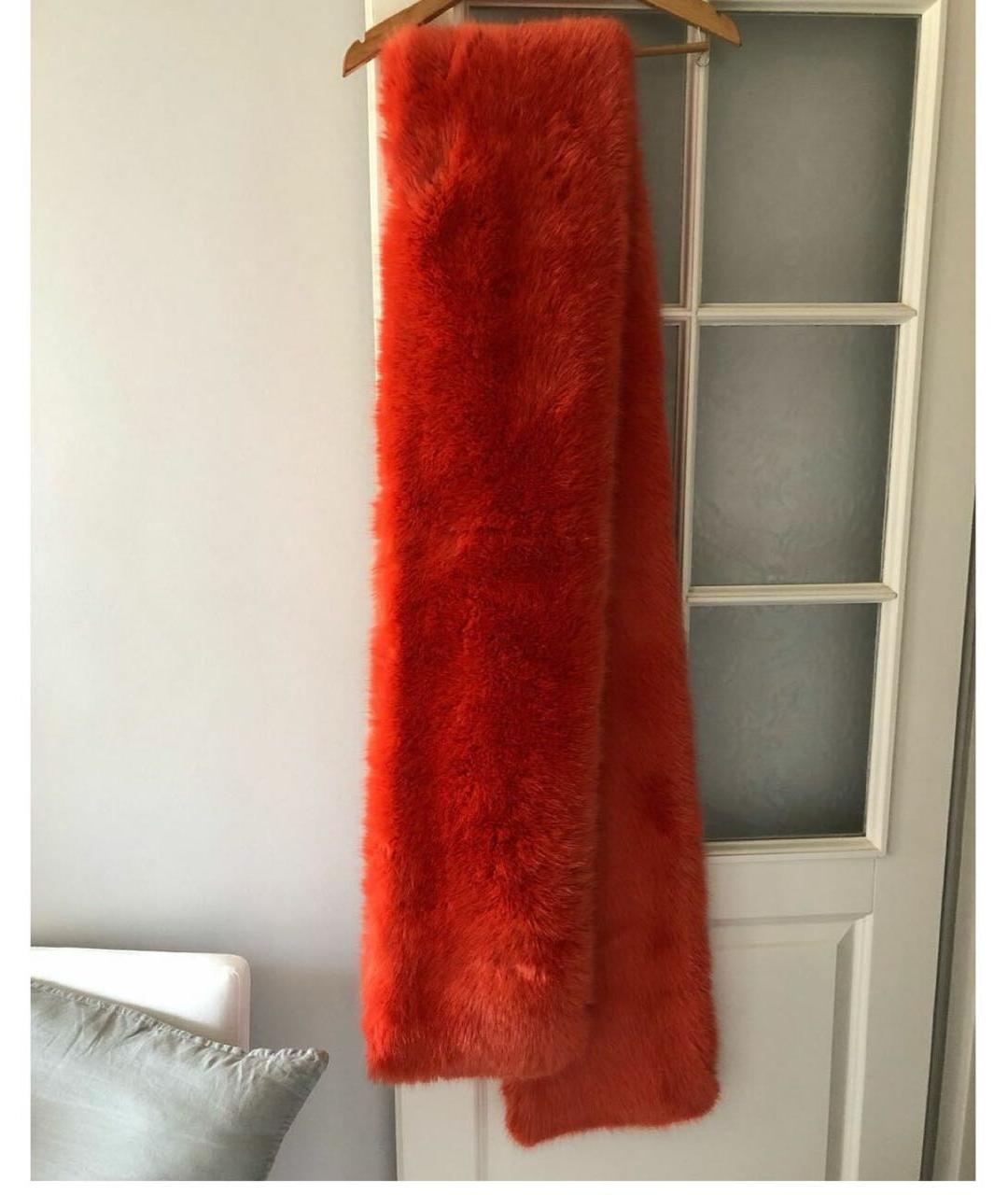 Carven Оранжевый шерстяной шарф, фото 6