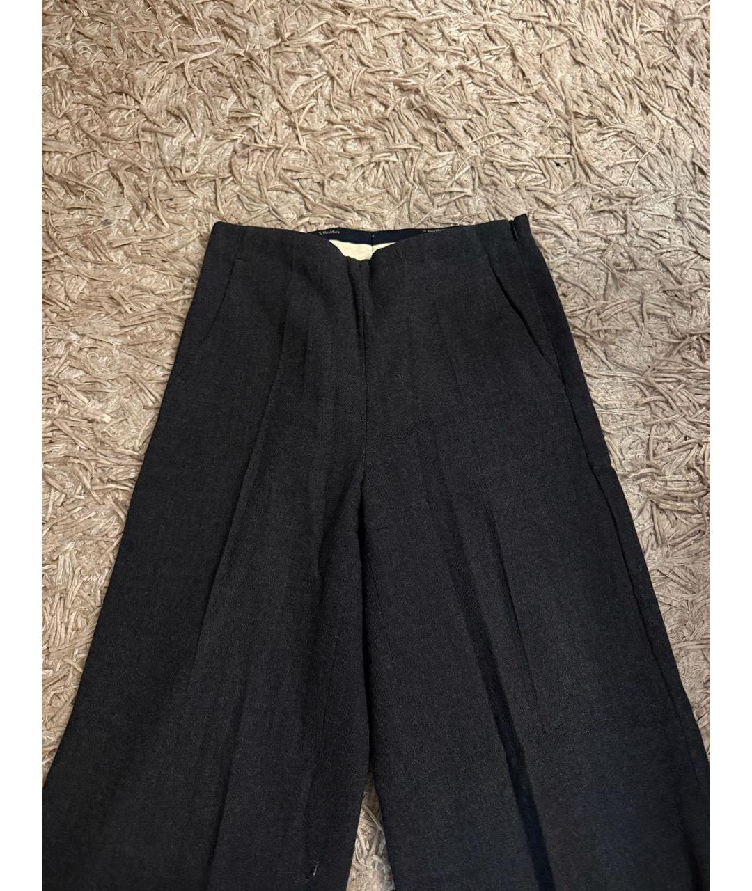 'S MAX MARA Серые хлопковые брюки широкие, фото 3
