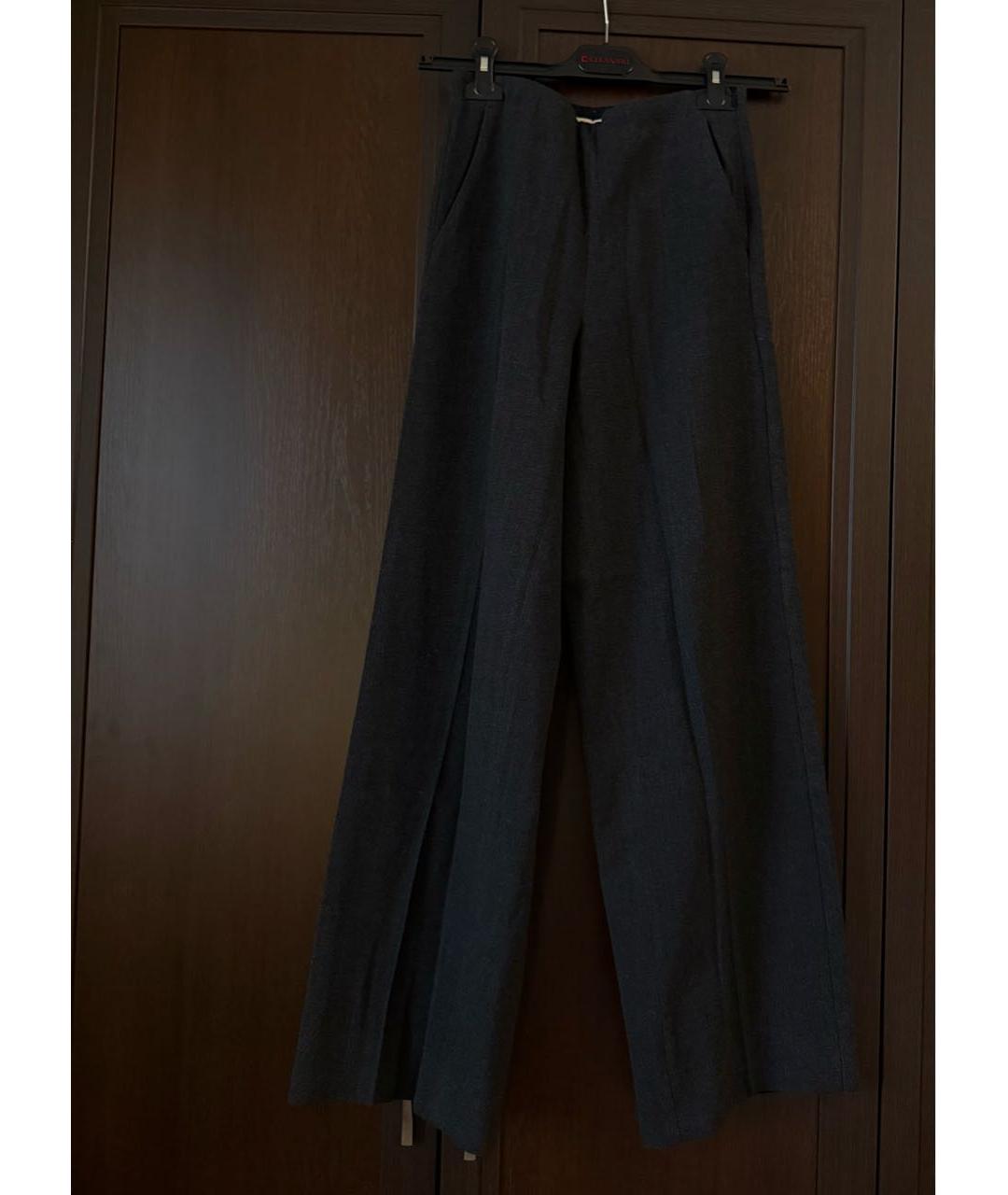 'S MAX MARA Серые хлопковые брюки широкие, фото 2