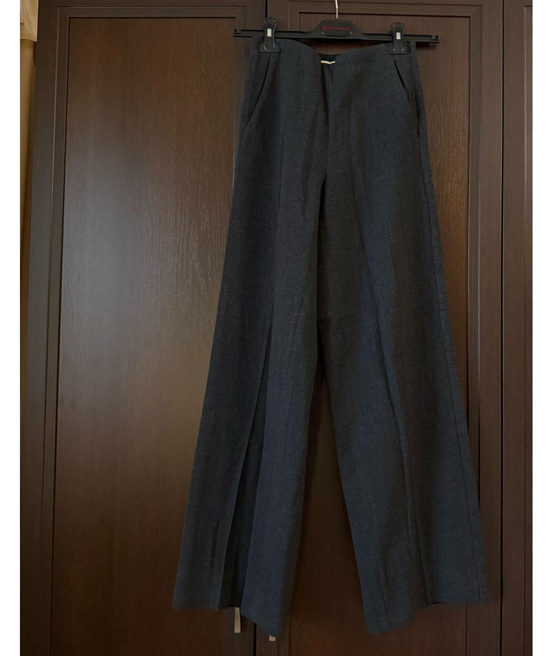 'S MAX MARA Серые хлопковые брюки широкие, фото 7