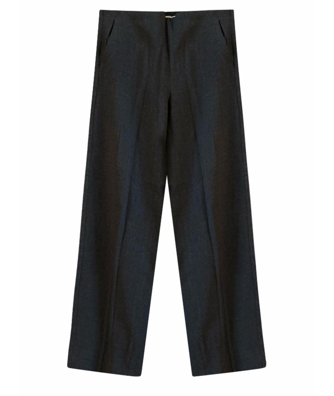 'S MAX MARA Серые хлопковые брюки широкие, фото 1