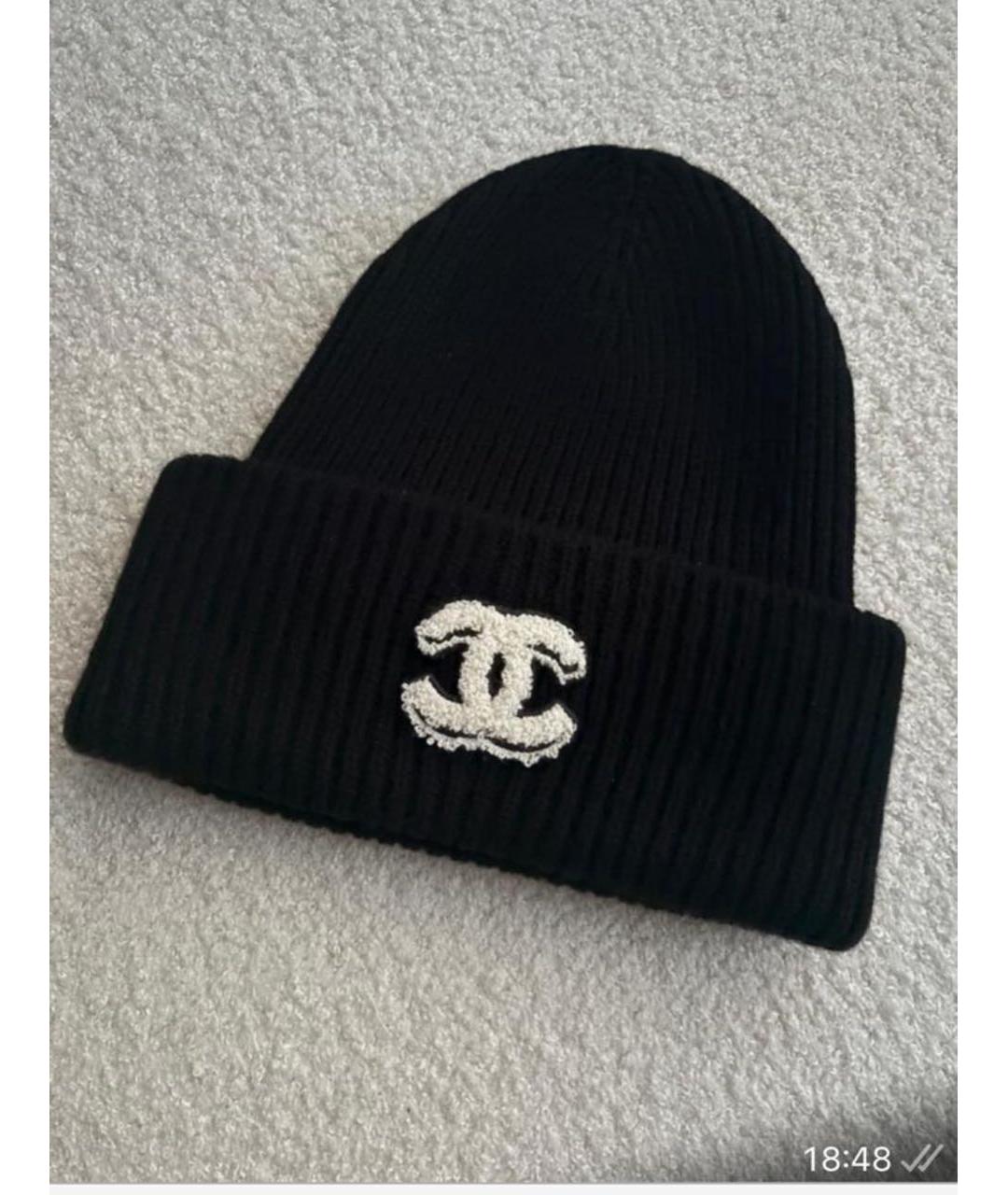 CHANEL Черная кашемировая шапка, фото 4