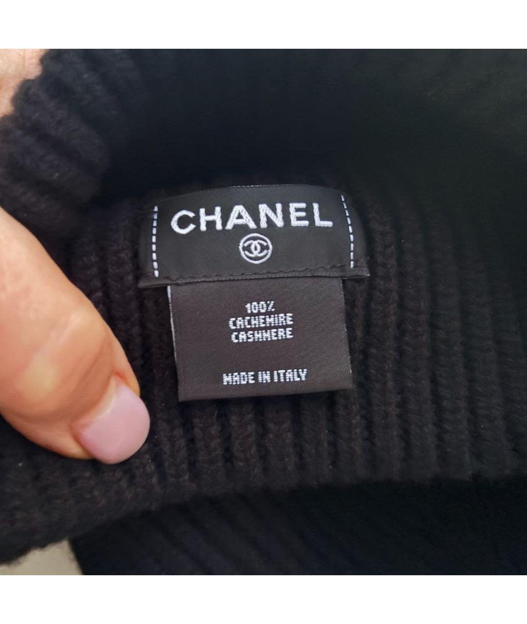 CHANEL Черная кашемировая шапка, фото 2