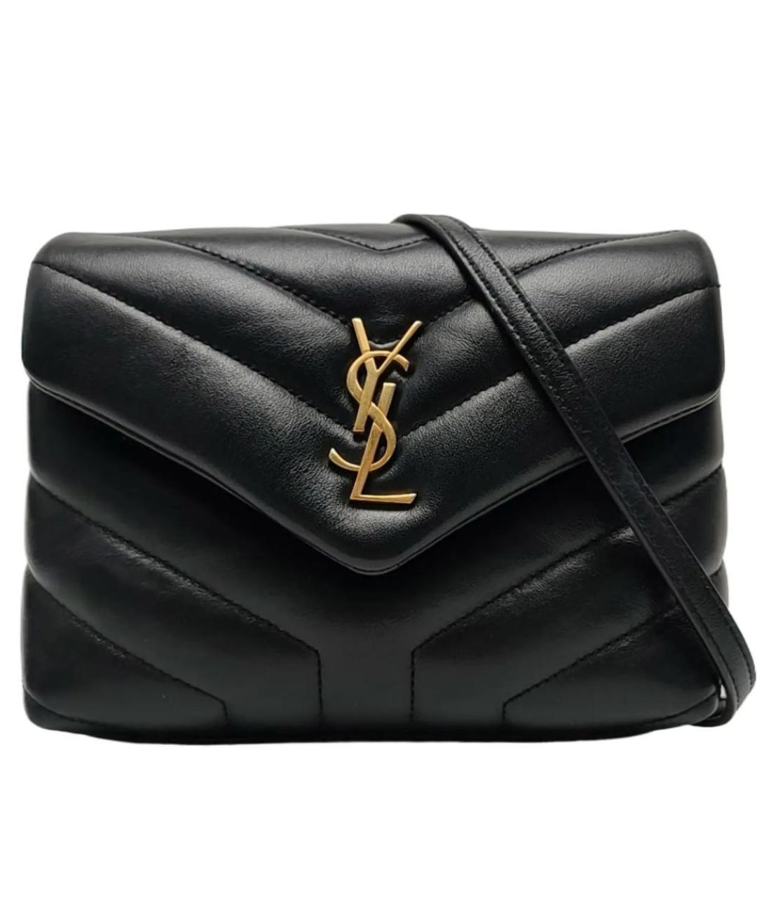 SAINT LAURENT Черная кожаная сумка через плечо, фото 9