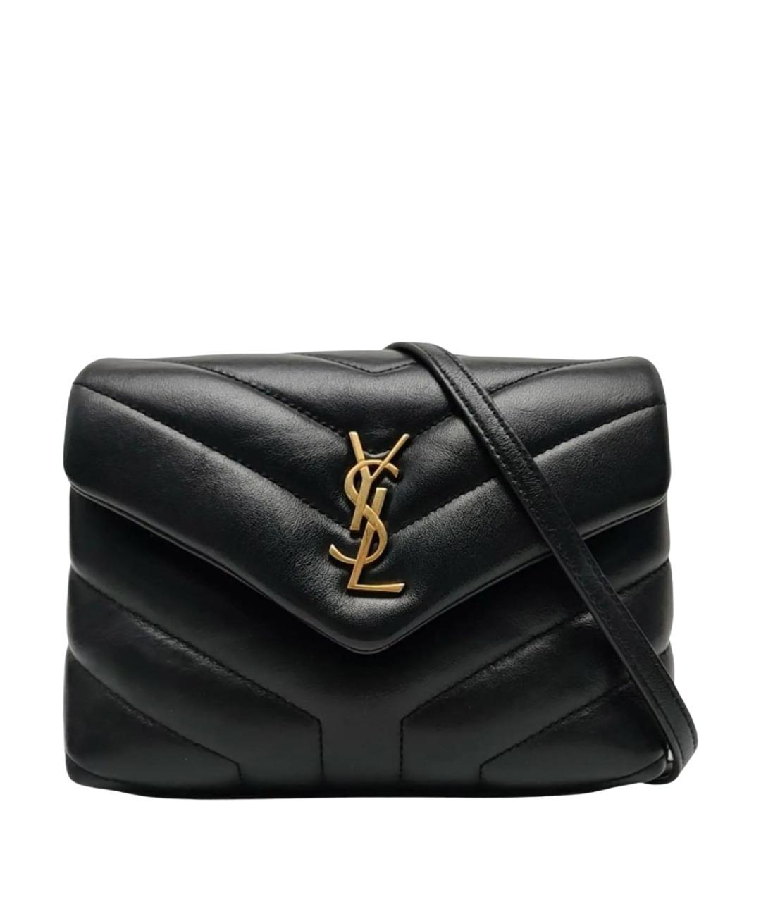 SAINT LAURENT Черная кожаная сумка через плечо, фото 1