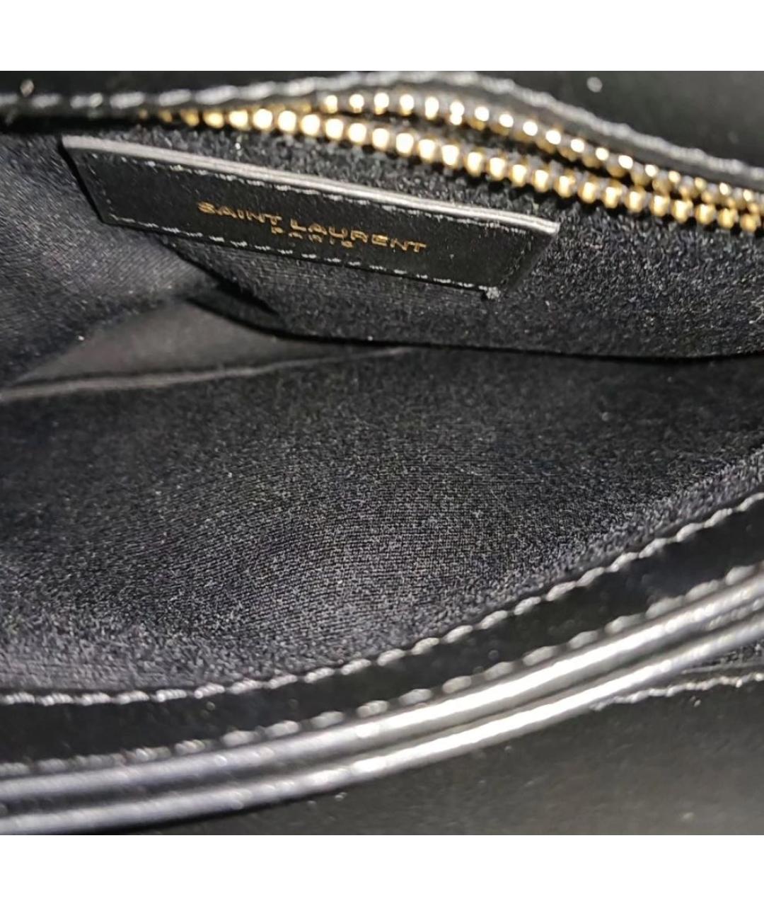 SAINT LAURENT Черная кожаная сумка через плечо, фото 7
